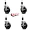Service Caster 5'' Phenolic Swivel 1-3/8'' Expanding Stem Caster Set with Brake, 4PK SCC-EX20S514-PHS-TLB-138-4 - alternate 2